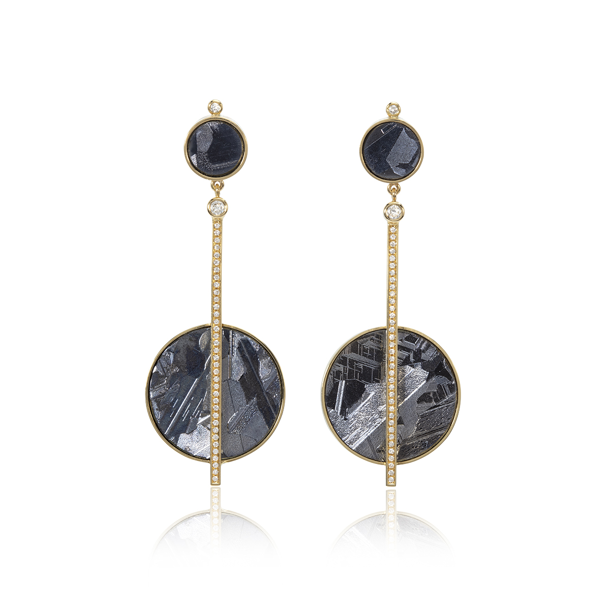 18ct gold, silicon and diamond earrings